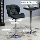 Set 2 Sgabelli da Bar 51,5x57,5x93-114,5 cm in Similpelle Nero