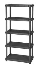 Scaffale 5 Ripiani 30x80x188 cm in Resina Nero