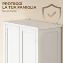 Mobile da Cucina 80x40x180 cm con Ruote 2 Ante 14 Scomparti in MDF Bianco      