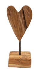 Scultura Cuore 10x10x25 cm in Teak Riciclato         
