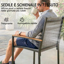 Set 3 Pezzi Bistrò 2 Sedie in Rete e Tavolo in Acciaio e Texteline Grigio Melange      