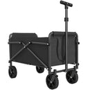 Carrello Pieghevole 64x40x60-84 cm Capacità 41L con 4 Ruote per Campeggio Giardino in Metallo e Tessuto Oxford Nero      