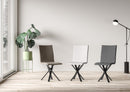 Sedia 40/44x42x86 cm Aury gambe Antracite in Similpelle Bianca