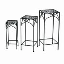 Set 3 Portapiante in Metallo 30x30H73cm Jessica Nere