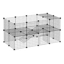 Recinto per Roditori Topini Criceti Recinzione Rete Gabbia 36 Pezzi 146x73x73 cm  Nero