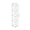 Libreria 34x153 cm 5 ripiani antracite dettagli noce