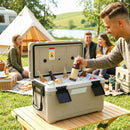 Box Frigo Portatile 66,6x38,5x40 cm Capacità 42,6L Isolato con Maniglia in HDPE e Schiuma PU Cachi      