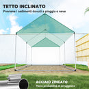 Serra a Tunnel 200x300x200 cm con Porte e Finestre Avvolgibili e Tetto a Punta in Acciaio e PE Verde      