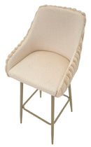 Sgabello Bar Alaska A Crema Set 2 Pz 52x46x111 cm in Compensato e Spugna e Ferro e Poliestere Crema      