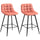 Set 2 Sgabelli con Schienale 45x47x88 cm in Poliestere Rosso
