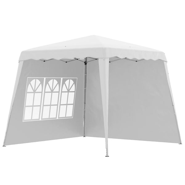 online Gazebo Pieghevole da Giardino 2,4x2,4x2,5m in Acciaio e Tessuto Oxford Bianco