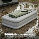 Materasso Autogonfiante Singolo 190x97x39 cm Superficie Floccata con Pompa di Gonfiaggio e Borsa di Trasporto Grigio      