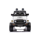 Macchina Elettrica per Bambini Fuoristrada Toyota Fj Cruiser 12V Telecomando Ruote in Gomma e Sedile in Pelle Bianco