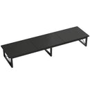 Supporto Monitor da Scrivania 114x30x16,5 cm Rialzo in Legno e Metallo Nero      