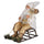 Pupazzo Babbo Natale H60 cm con Slitta e Led in Stoffa Oro e Bianco