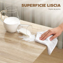 Tavolo Pieghevole per 4-6 Persone 120x80x73 cm con 2 Ribalte e Ruote con Freno Struttura in Acciaio Rovere      