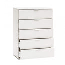 Mobiletto 5 Cassetti Bianca 75x38x103 h cm in Truciolare bilaminato Bianco