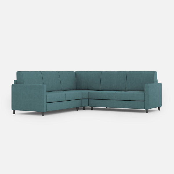 Divano Angolare 5 Posti 221x221x85 cm Karay in Tessuto Petrolio prezzo