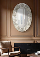 Specchio Argelux Ovale 87,5x6,5x128 cm in Ferro e Specchio e MDF Argento      