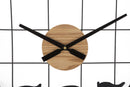 Orologio da Muro Numbers 60x2,5x60 cm in Ferro e MDF Nero e Marrone      