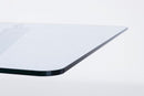 Tavolo Piano in Vetro Rettangolare Gamba Bianco 160x90 Fisso in Vetro