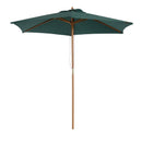 Ombrellone da Giardino Ø2,5 m Palo Ø38 mm in Legno Verde