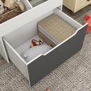 Libreria per Bambini 2 Livelli con Cassetto 62x40x88 cm Bianco  