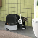 Lettiera per Gatti Chiusa con Coperchio Vassoio Estraibile e Paletta 52x60x42 cm Grigio Scuro  