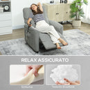 Poltrona Reclinabile con Riscaldamento 8 Punti Massaggio e 5 Modalità 88x93x102 cm in Tessuto Ciniglia Grigio Carbone   