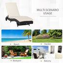 Lettino Prendisole da Giardino con Schienale Regolabile e Cuscino 207x70x70 cm in Rattan PE Nero