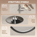 Set 2 Sgabelli da Bar Moderni Ø38,5x62-84 cm Regolabili in Pelle PU Spugna e Metallo Nero      