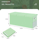 Box Contenitore per Giocattoli 91,5x32x40,5 cm Pieghevole 3 Scomparti 118L in TNT Verde     