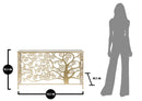 Console Albero della Vita 141,5x40,5x81,5 cm in Ferro MDF e Specchio Oro