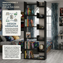 Libreria a 6 Ripiani 60,5x22x162,5 cm Scaffalatura Verticale Moderna Antracite      