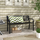 Panchina da Giardino 2 Posti 127x50x75 cm in Acciaio Nero