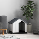 Casetta per Cani Piccoli e Mini da Esterno 62x61x60 cm Impermeabile in Plastica con Finestra Grigio      