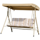 Dondolo da Giardino 3 Posti 172x110x156 cm in Acciaio Marrone