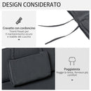 Cuscino per Sdraio Lettino Prendisole da Giardino Grigio 198x53x5 cm 