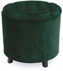 Pouf Poggiapiedi Contenitore Ø55x55 cm in Velluto Soriani Verde