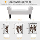 Panca Fondo Letto 102x35x51 cm con Braccioli Arrotolati Grigia   