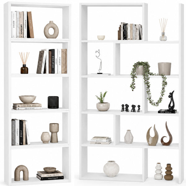 Libreria Modulare Apribile 72x22x200 cm Scaffale Libri Componibile in Legno Bianco acquista