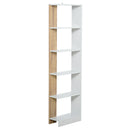 Libreria 5 Ripiani 45x21x170 cm  Bianco e Rovere