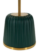Tavolinetto Egle Verde Ø40x55 cm in Metallo e PU Grigio e Verde      