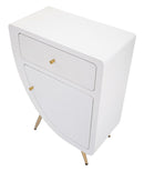 Comodino Alto Venus 60x32x79 cm in MDF e Ferro Bianco e Oro      