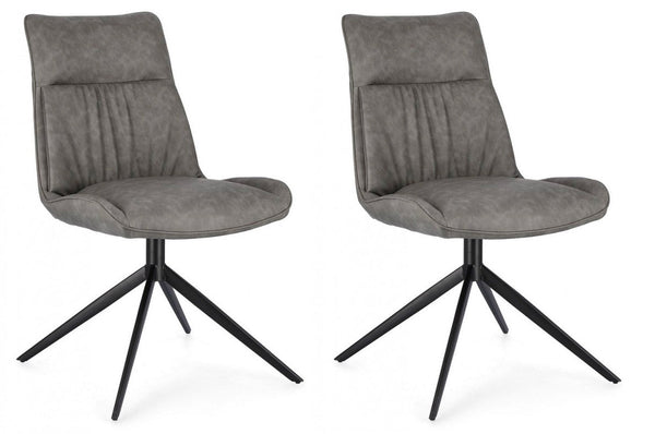 sconto Set 2 Sedie 50x64x86h cm Jordan Pu Grigio