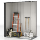 Casetta da Giardino 161,5x94,5x196 cm Porta Attrezzi con Catenaccio in Acciaio Grigio Chiaro      