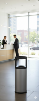 Pattumiera Gettacarte Ø25xh80 cm Autoestinguente Posacenere in Acciaio Verniciato Grigio