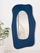 Specchio da Muro Dafne Blu 90x4x165 cm in MDF e Specchio Blu      