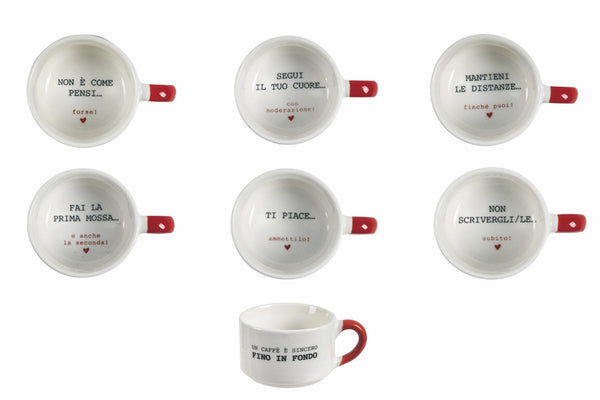 Set 6 Tazzine 90 ml in Porcellana Villa d'Este Home Tivoli Caffeomanzia Love Cynical Mood online