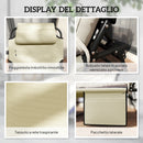 Lettino da Giardino 68x189x30 cm Pieghevole e Reclinabile con Tasca Laterale in Poliestere Beige      